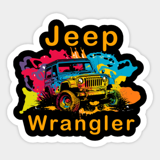 4x4 Jeep Wrangler Dirt Trail T-Shirt Sticker